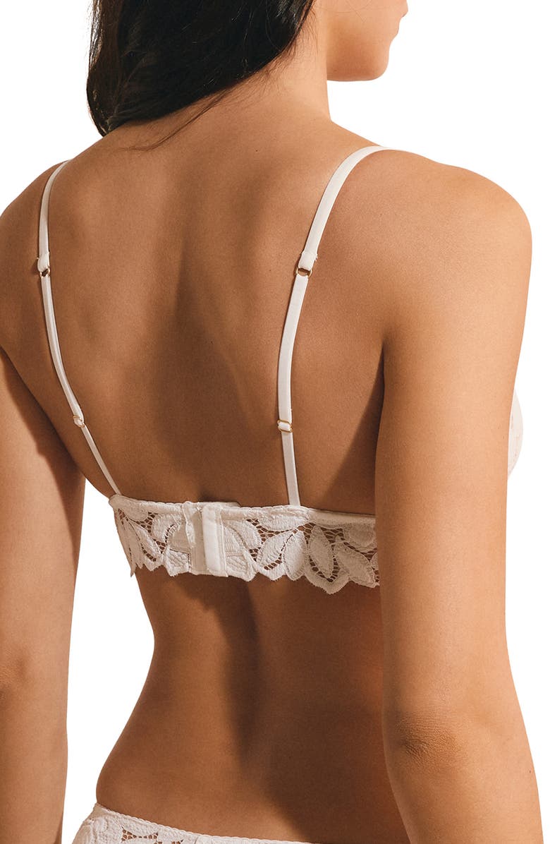 Etam Celeste Triangle Bralette, Alternate, color, White