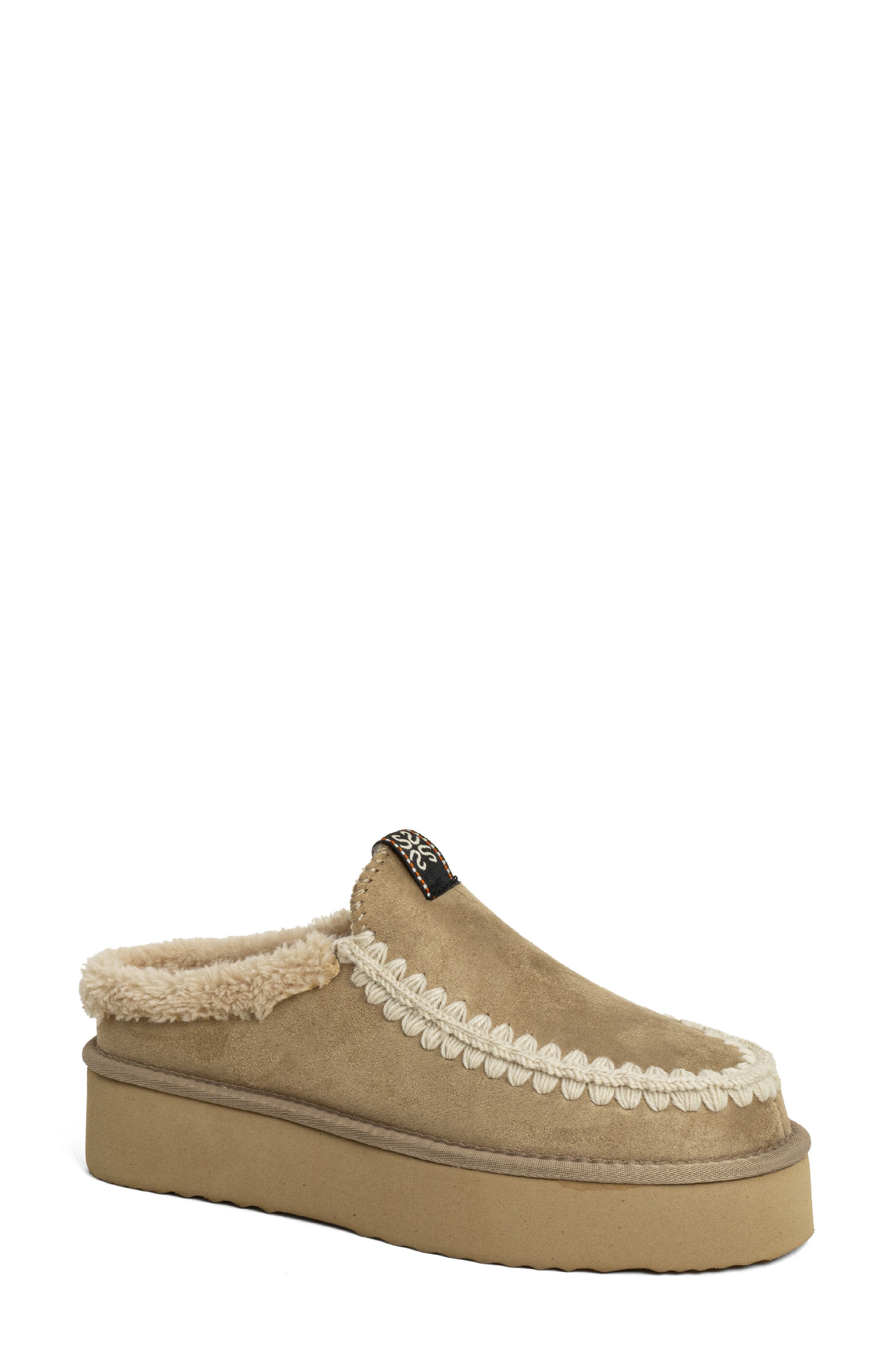 Trinity Faux Suede Clog, Main, color, NATURAL