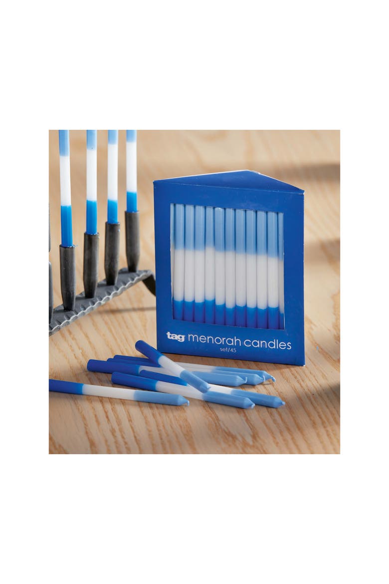 Hanukkah Blue Taper Candles - Box of 45 for Celebrations, Alternate, color, Blue