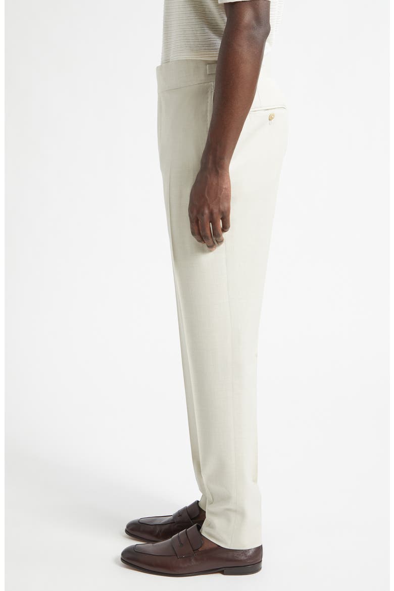 Denim Effect Stretch Wool, Silk & Linen Cuffed Pants, Alternate, color, OPEN WHITE 300