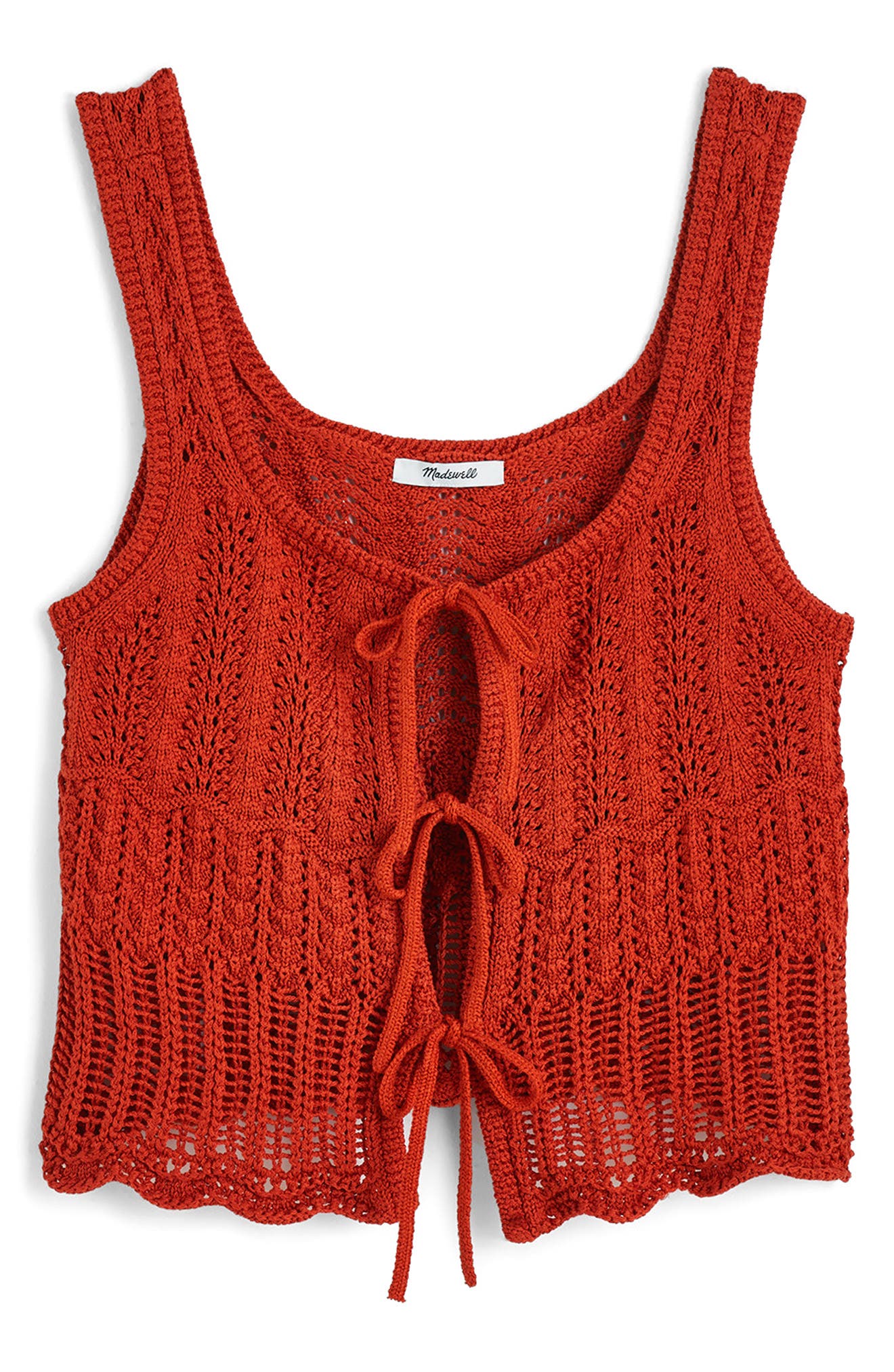 Madewell Pointelle Stitch Tie Front Sweater Tank