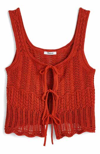 Madewell Pointelle Stitch Tie Front Sweater Tank