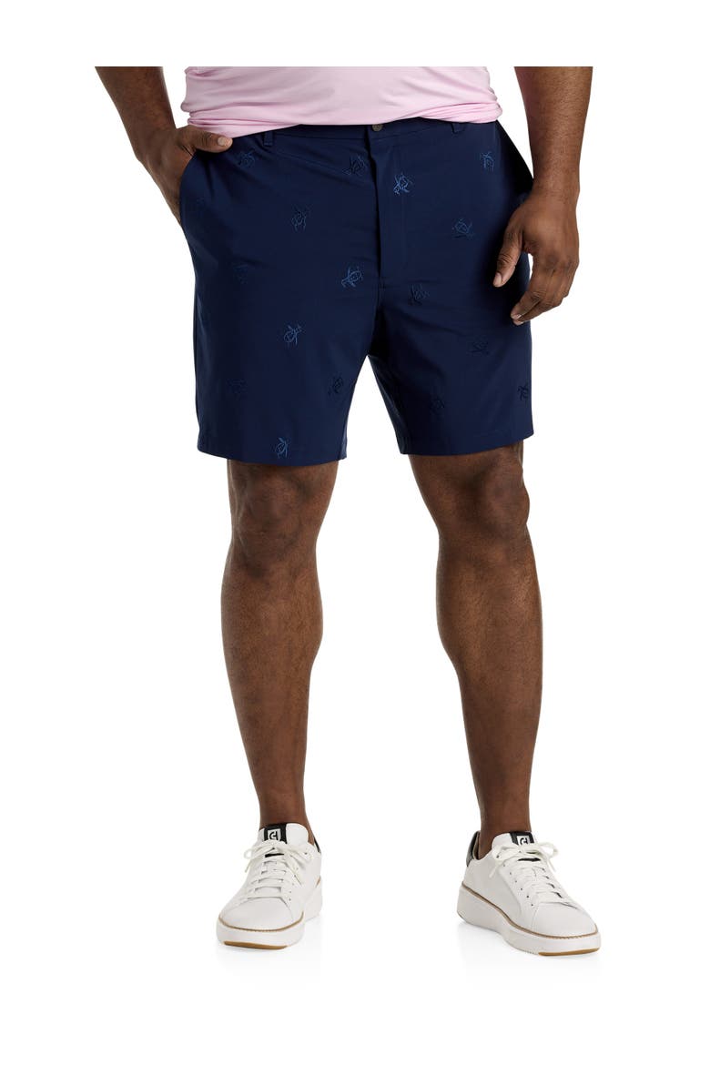 Big & Tall Space Dyed Embroidered Shorts, Main, color, BLACK IRIS