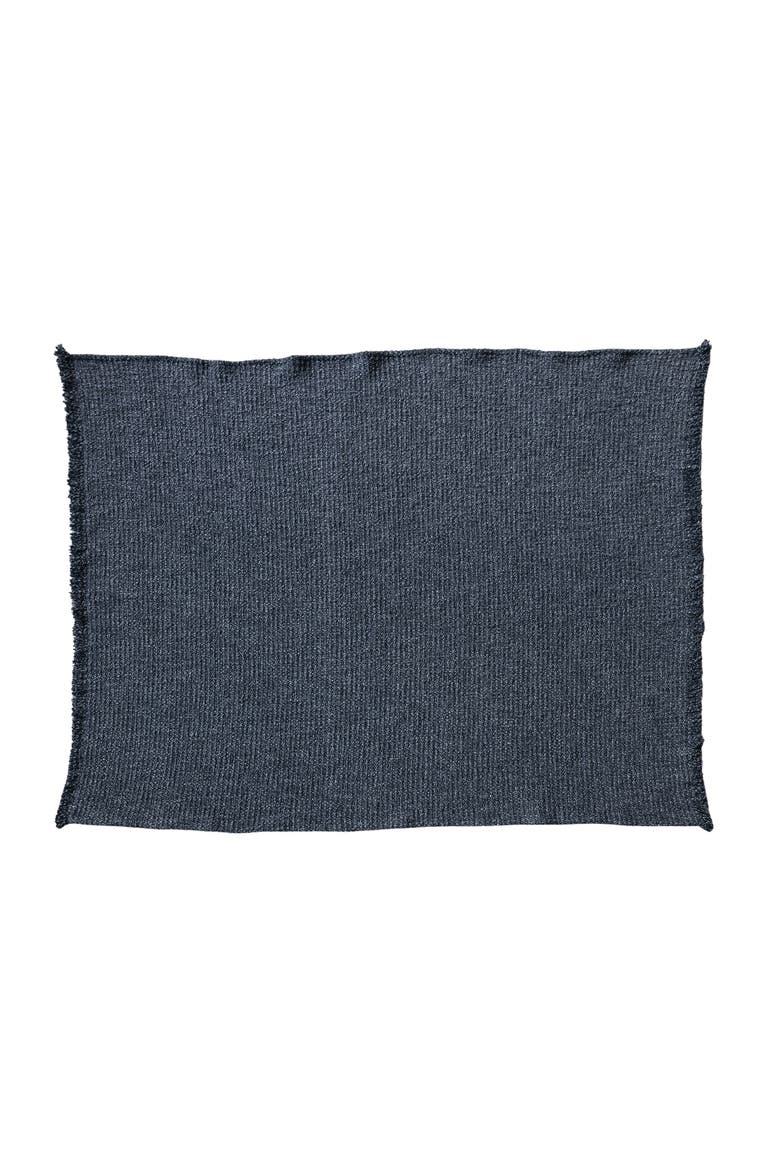 Stonewashed Bouclé Cotton Blend Throw, Charcoal, Main, color, Grey