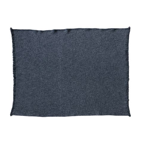 Stonewashed Bouclé Cotton Blend Throw, Charcoal