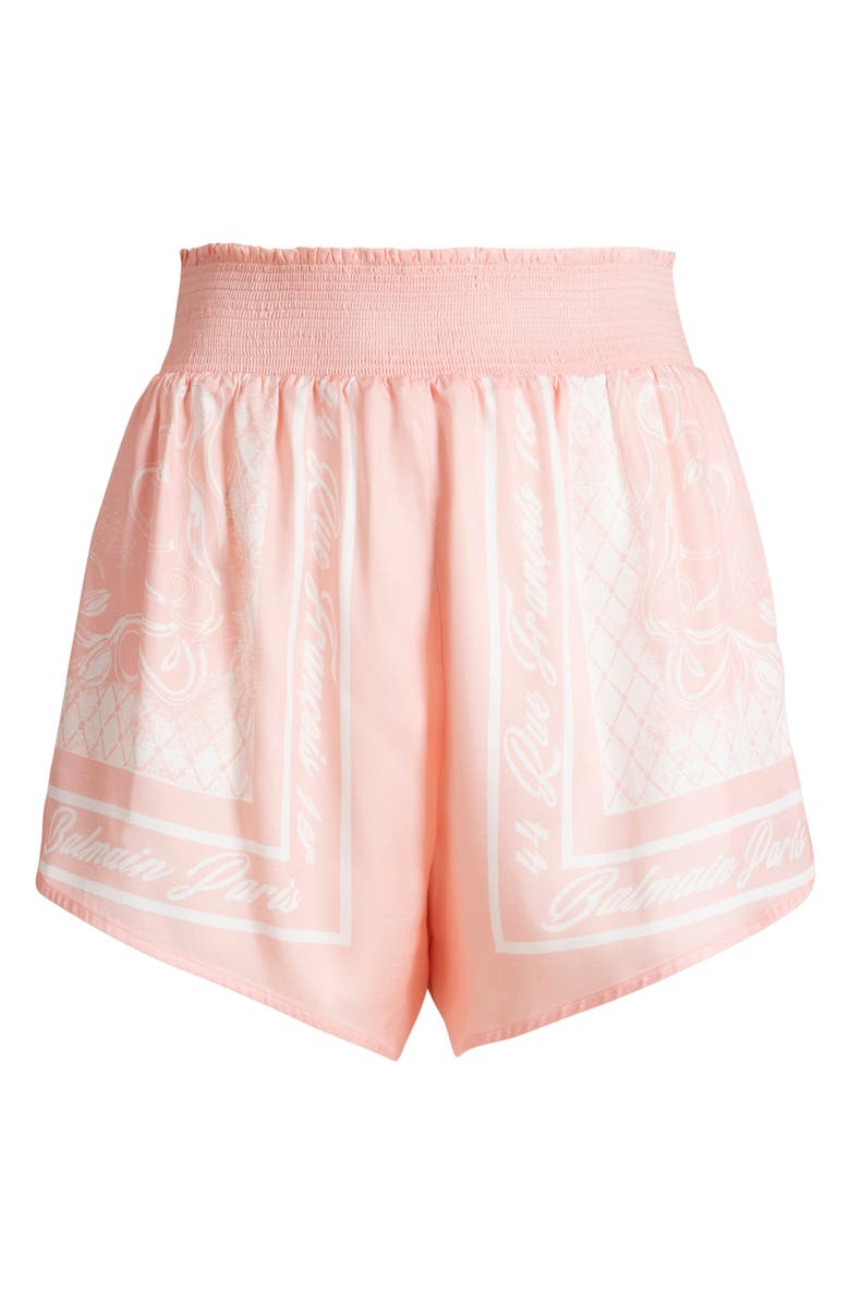 Balmain Printed Foulard pyjama shorts, Alternate, color, Pink