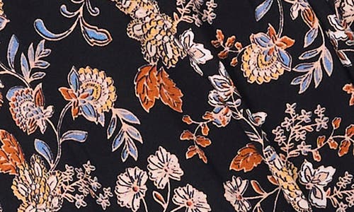 Vince Camuto Women's Floral Crossover Wrap-front Sleeveless Top In Rich Black