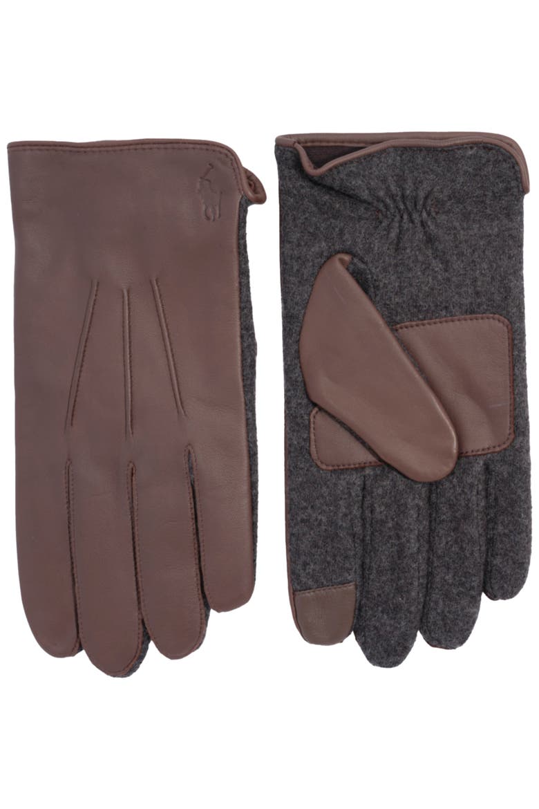 Nappa Hybrid Touch Glove, Alternate, color, Dark Brown/Charcoal