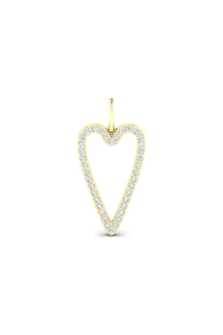 Open Heart Lab Diamond Charm in 14K, Main, color, Yellow Gold
