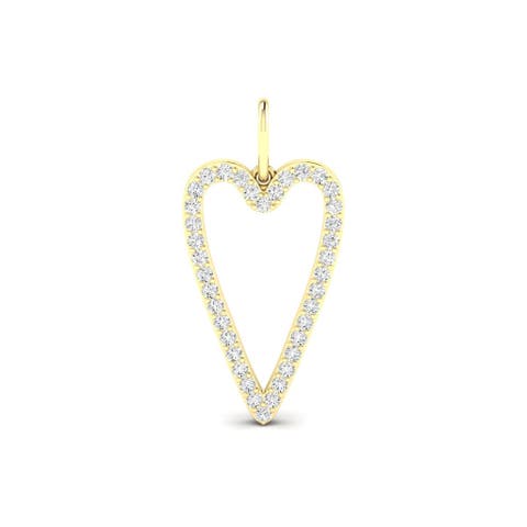 Open Heart Lab Diamond Charm in 14K