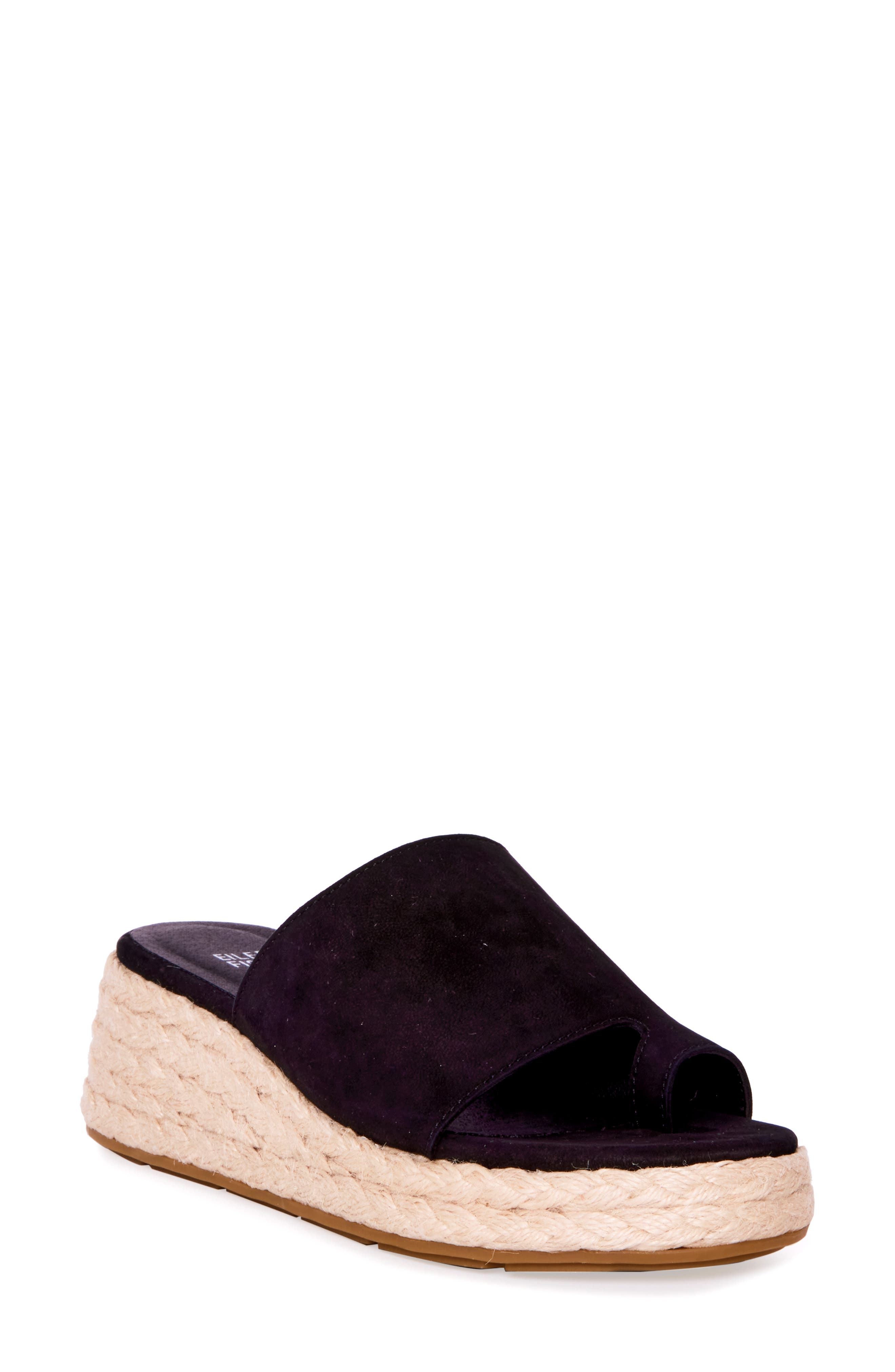 Eileen Fisher Tarry Toe Loop Espadrille Wedge Slide Sandal, Main, color, 