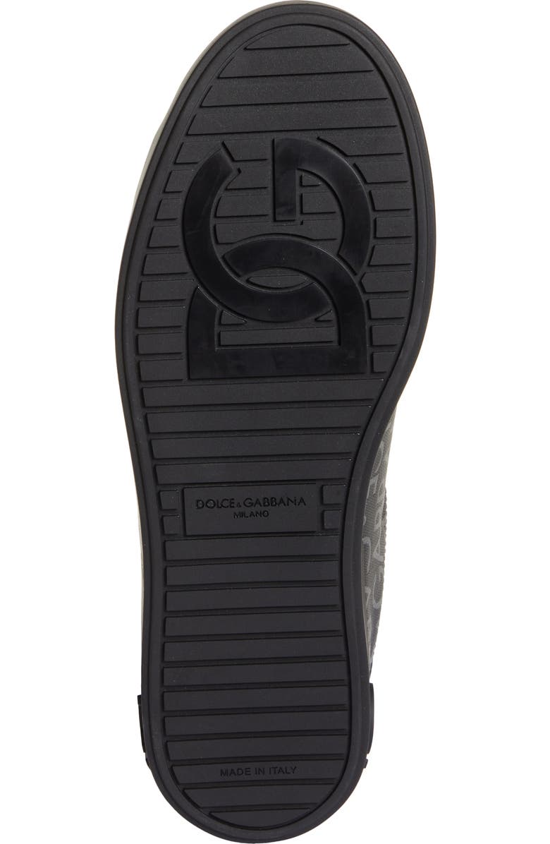 Dolce&Gabbana Portofino Logo Jacquard Sneaker, Alternate, color, Black/ Grey