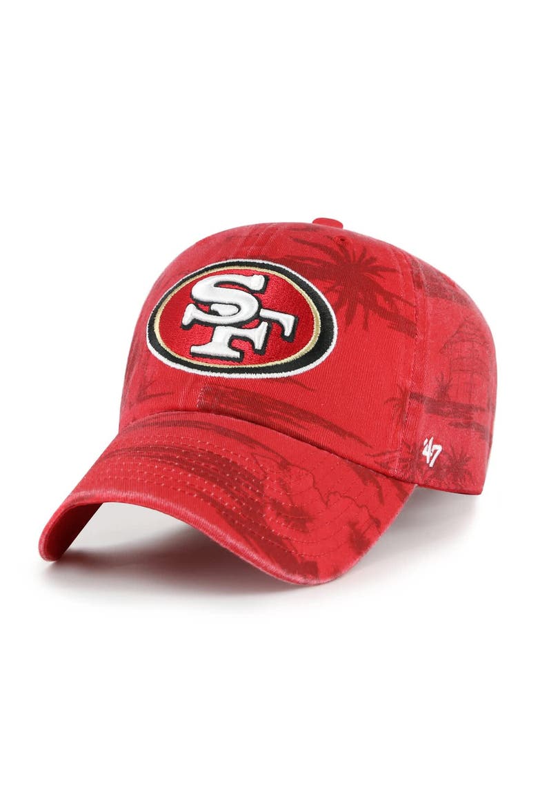Men's '47  Scarlet San Francisco 49ers Fiji Clean Up Adjustable Hat, Main, color, Scarlet