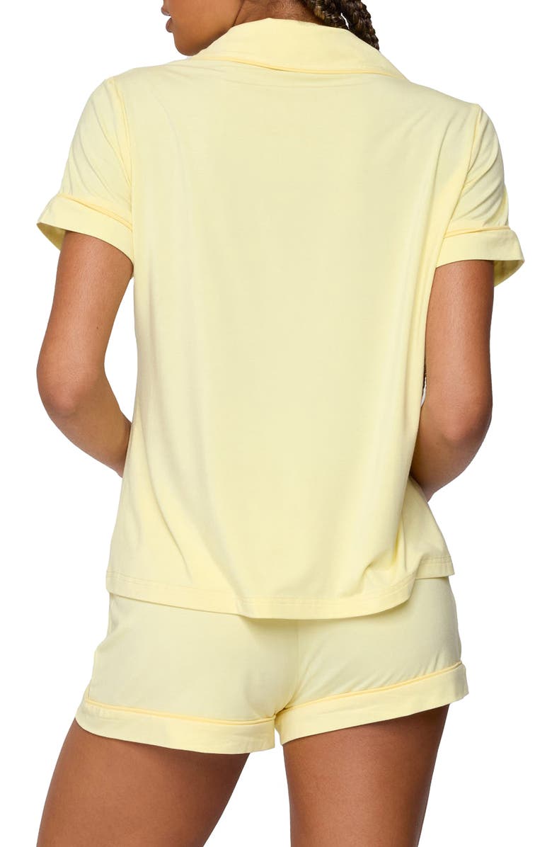 EDIKTED Tezlie Short Sleeve Button-Up Shirt, Alternate, color, Yellow
