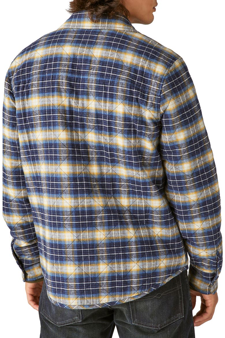 Plaid Quilted Flannel Shirt Jacket, Alternate, color, NAVY PLAID