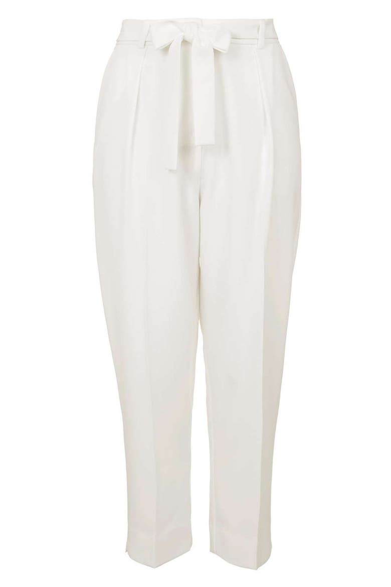 Crepe Peg Trousers, Alternate, color, CREAM