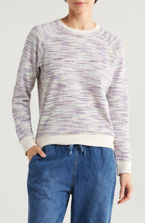 Marine Layer Reversible Space Dye Raglan Sleeve Top In Navy Space Dye