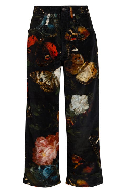 X-Boyfriend Floral Cotton & Linen Pants