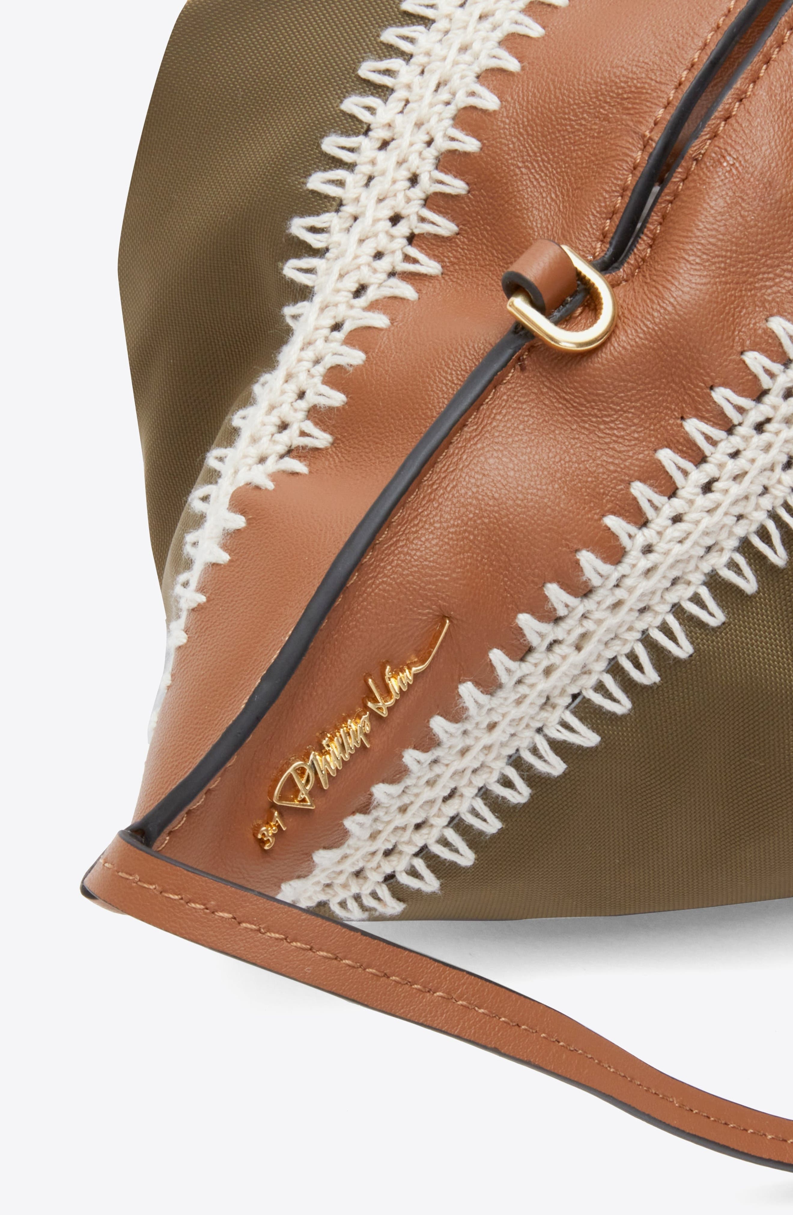3.1 Phillip Lim Luna Contrast Stitch Nylon Mini Bag, Alternate, color, Mushroom