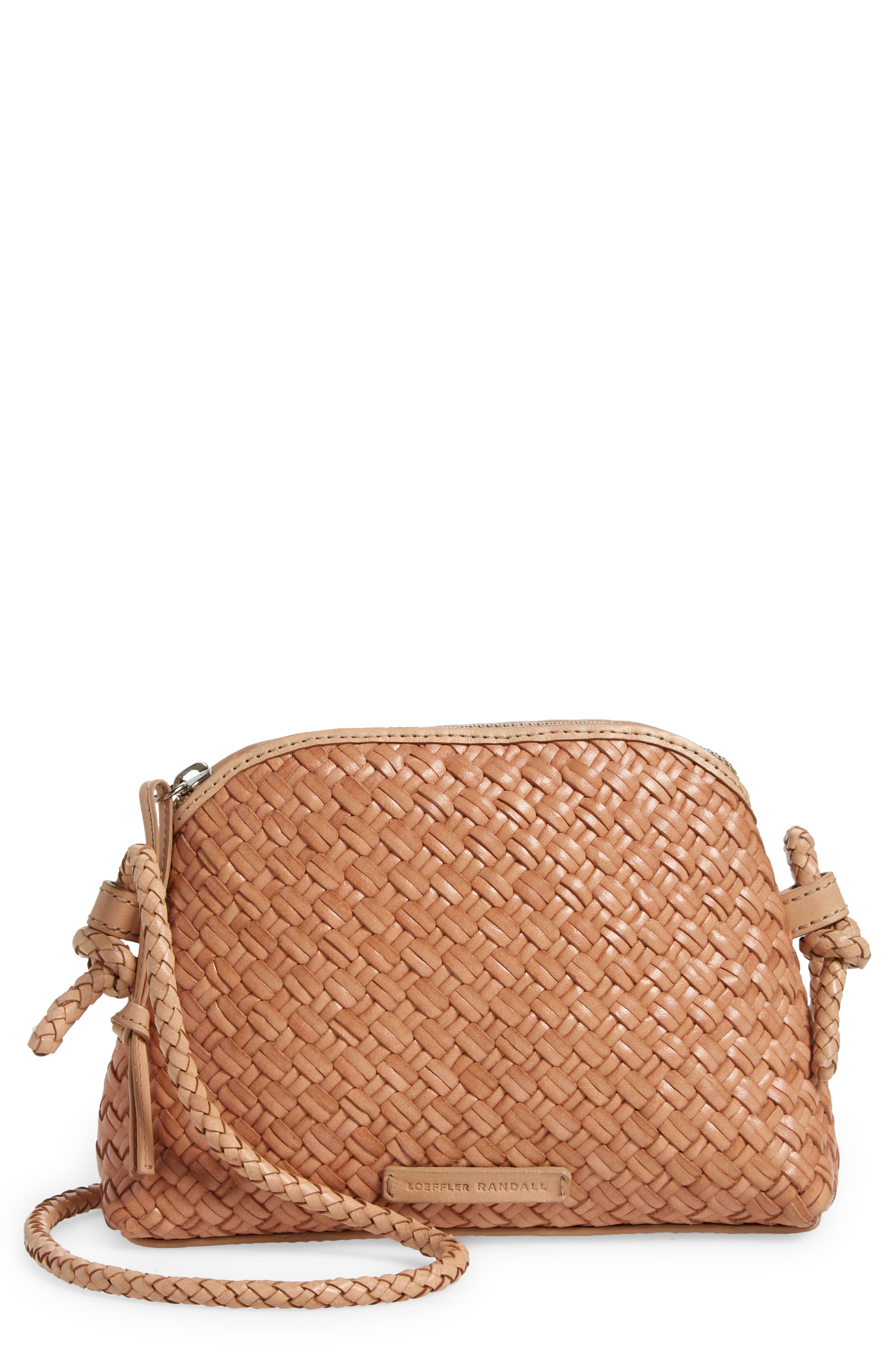 Loeffler Randall Mini Woven Leather Crossbody Bag, Main, color, 