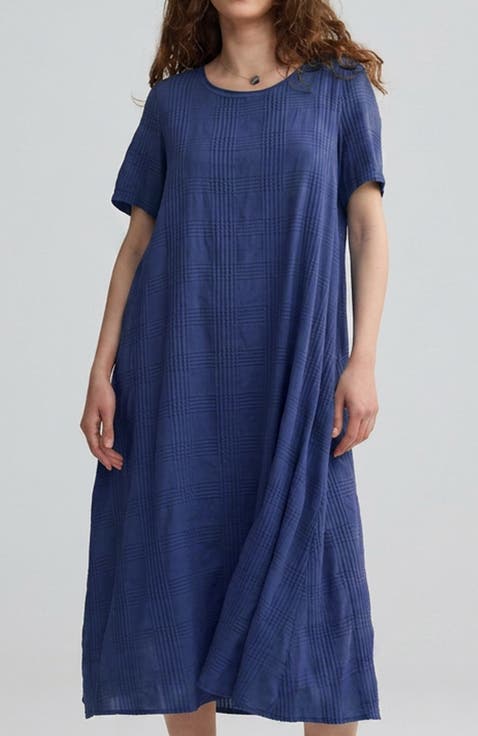 Calla Check-embroidered Dress