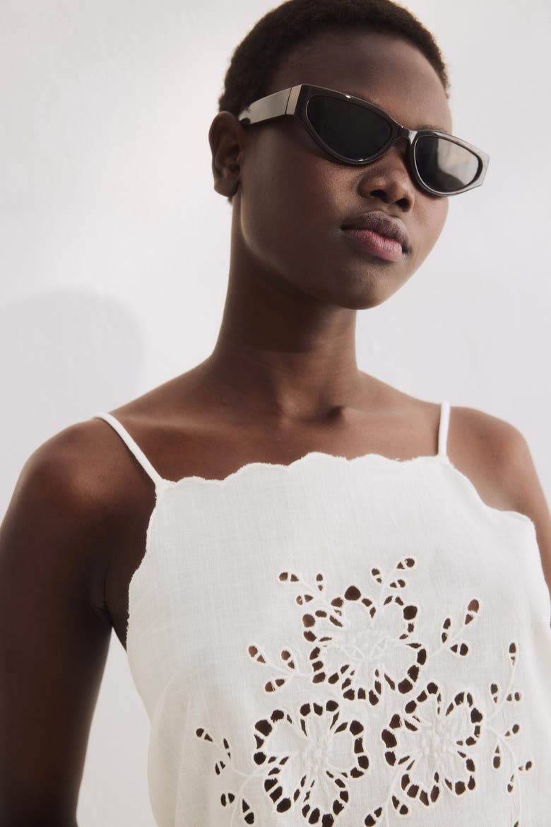 Broderie Anglaise Cotton Beach Dress, Alternate, color, Ivory