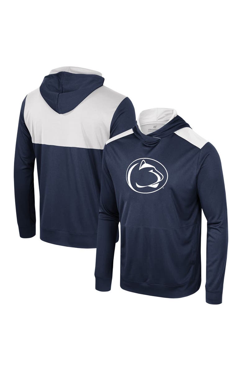 COLOSSEUM Men's Colosseum Navy Penn State Nittany Lions Warm Up Long Sleeve Hoodie T-Shirt, Main, color,