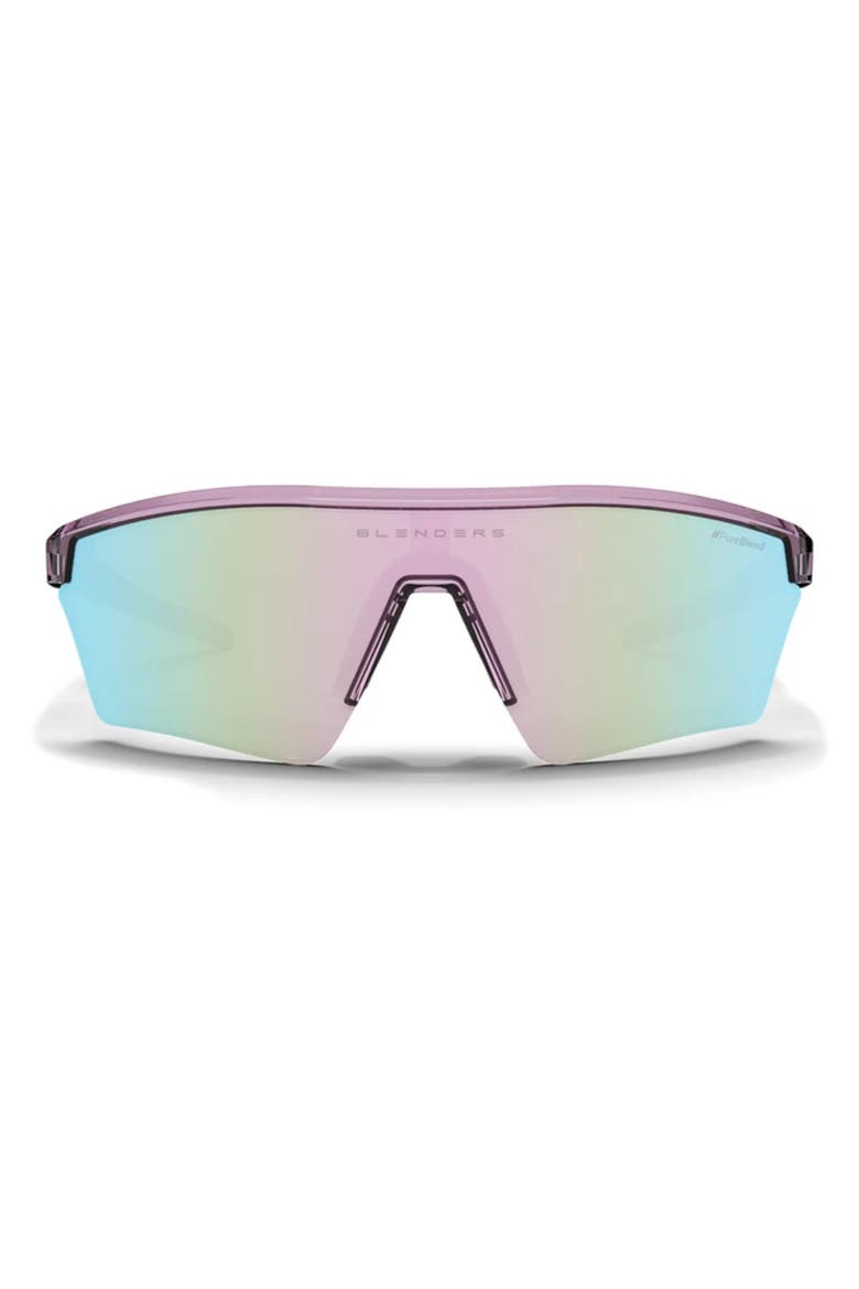 Pacer 99mm Polarized Semi Rimless Shield Sunglasses, Main, color, ORCHID FLASH