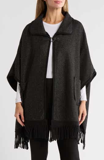 Nanette Lepore Faux Fur Lined Jacquard Ruana