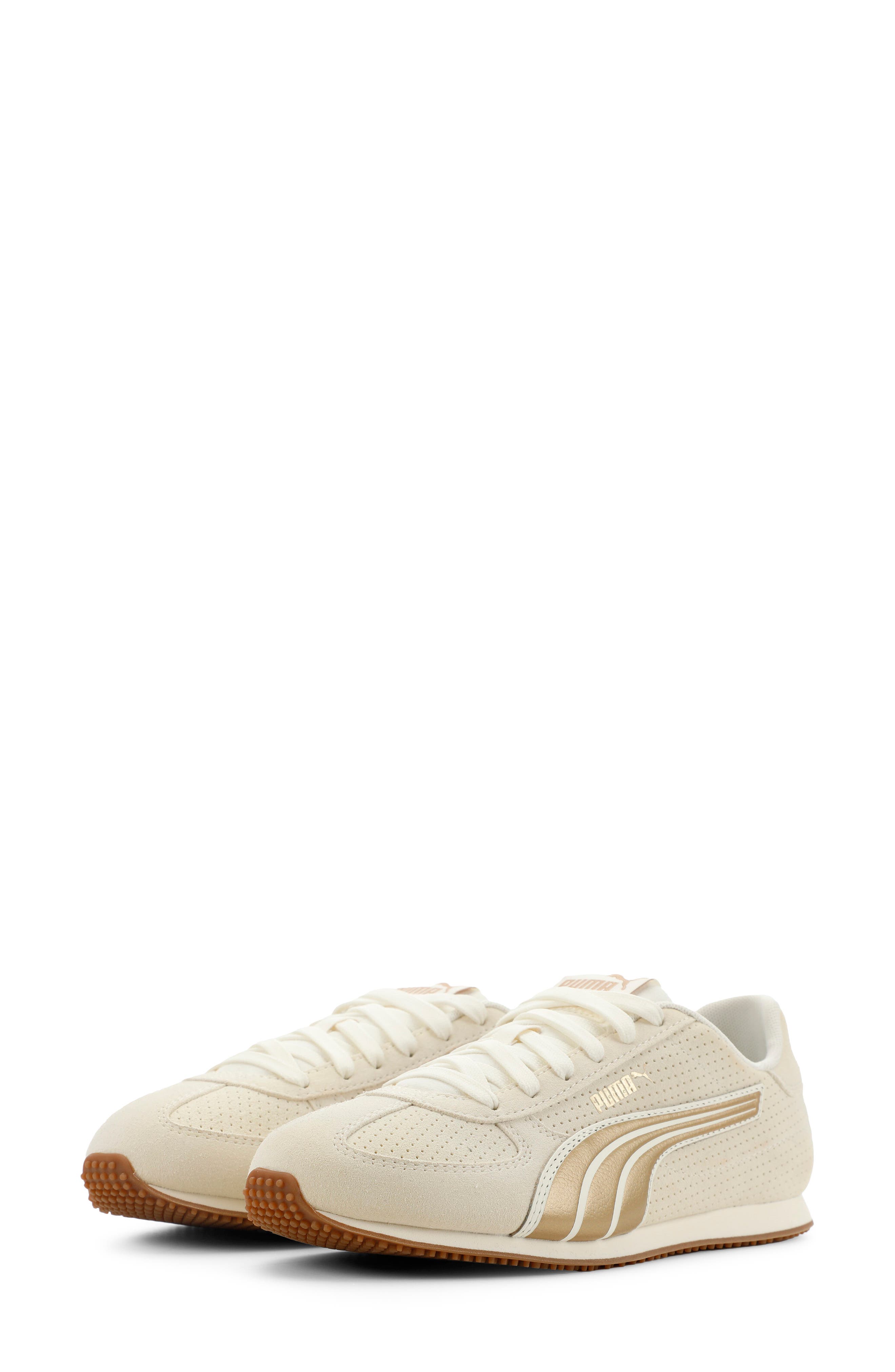 St Track Metallic Sneaker, Alternate, color, WARM WHITE/ PUMA GOLD