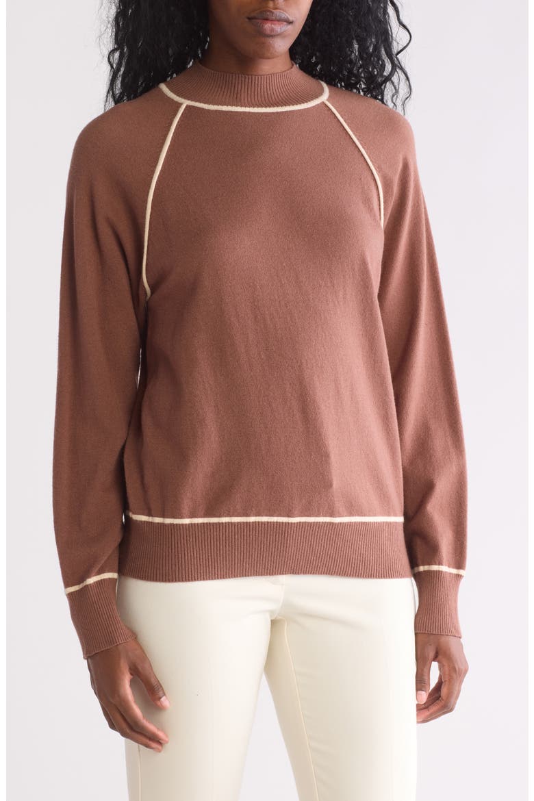 Tipped Dolman Sleeve Sweater, Main, color, CLAY