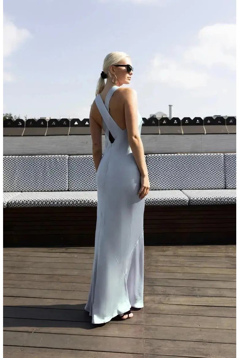 Paris Cross Back Dress, Alternate, color, Pale Blue