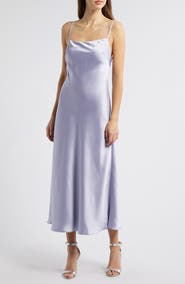 Amsale Andy Satin Midi Cocktail Dress