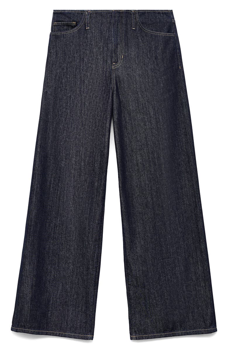 MANGO Bandless Mid Rise Wide Leg Jeans, Alternate, color, Open Blue