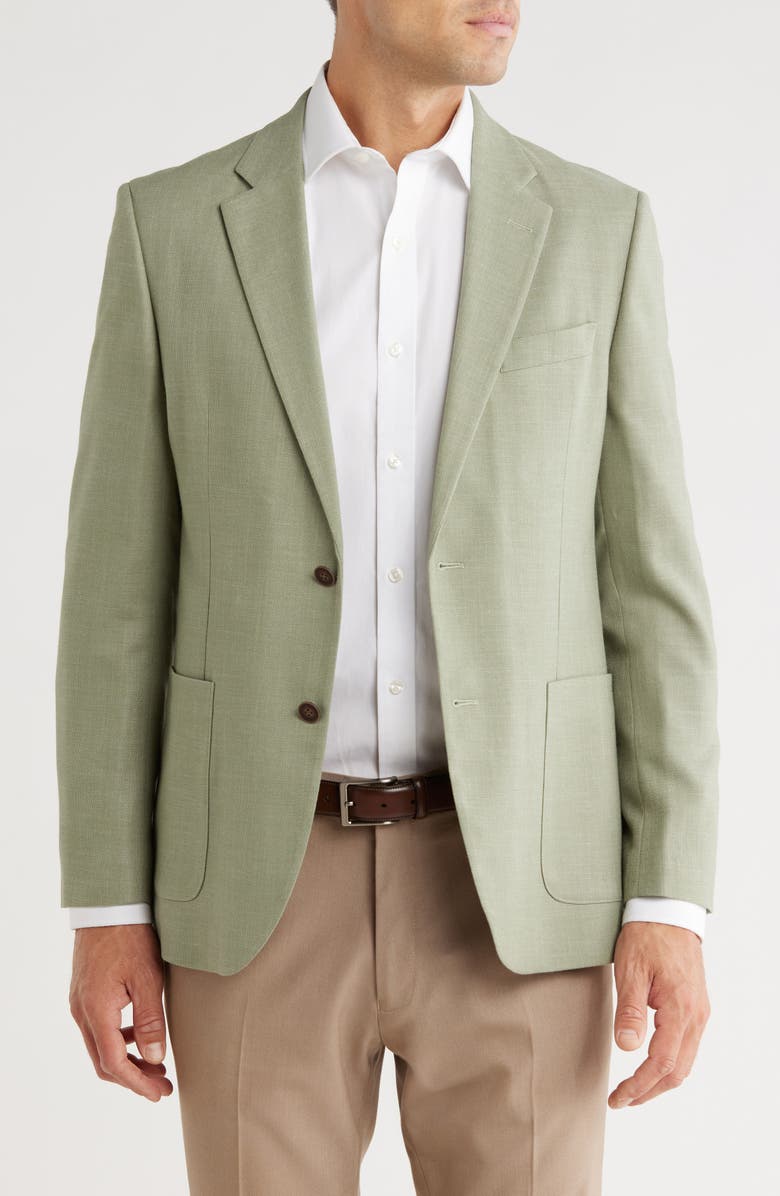 Nautica Green Structure Weave Sport Coat, Main, color, Green Structure