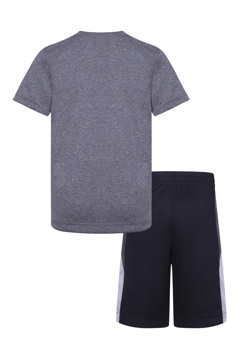 Kids' Block T-Shirt & Shorts Set, Alternate, color, BLACK / CARBON HEATHER