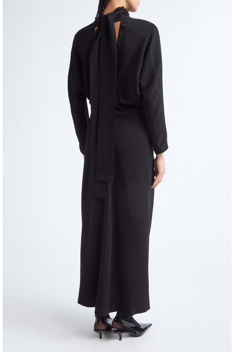 Slouch Waist Scarf Maxi Dress, Alternate, color, BLACK