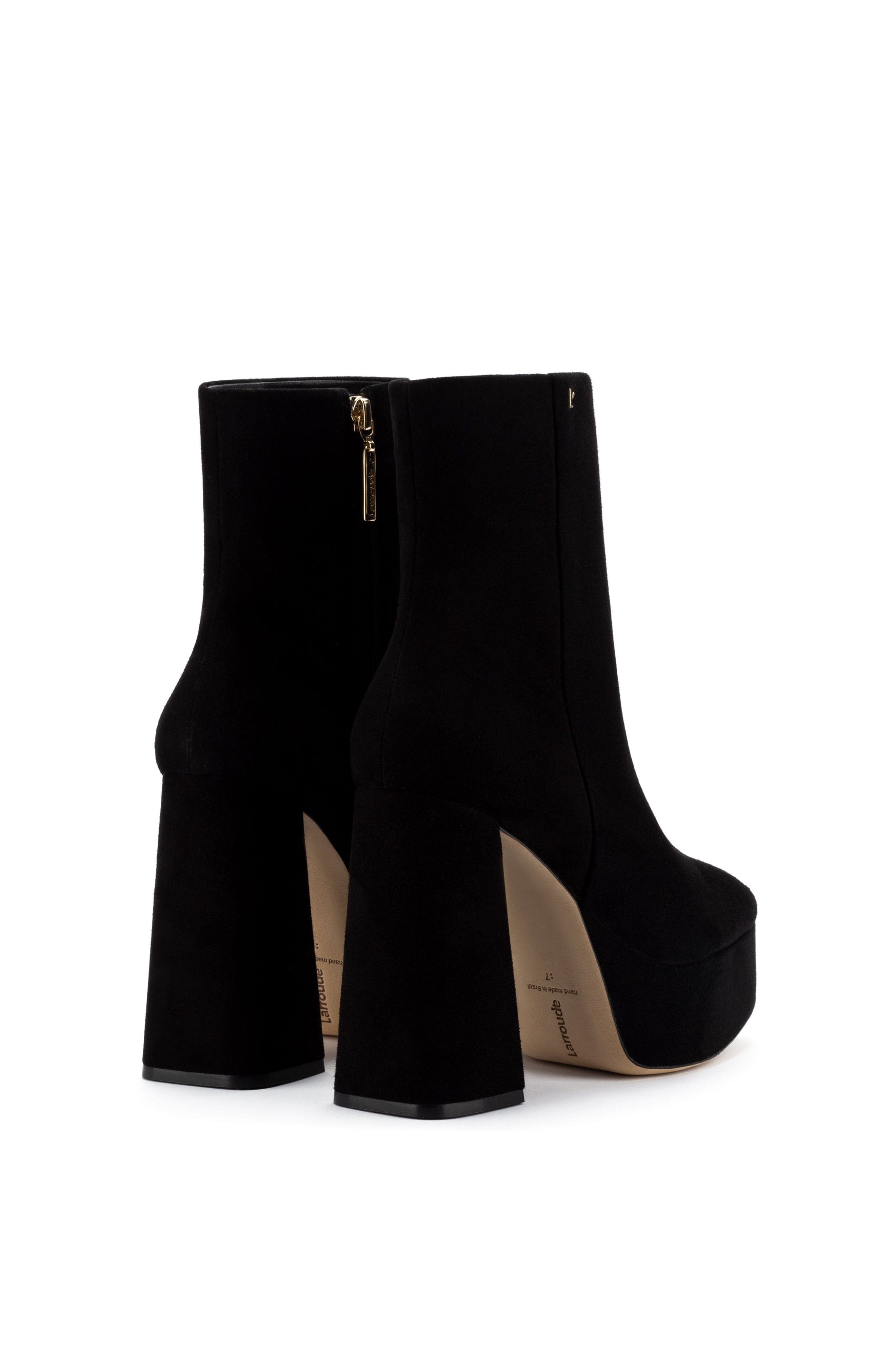 Larroudé Dolly Boot In Black Suede, Alternate, color, 