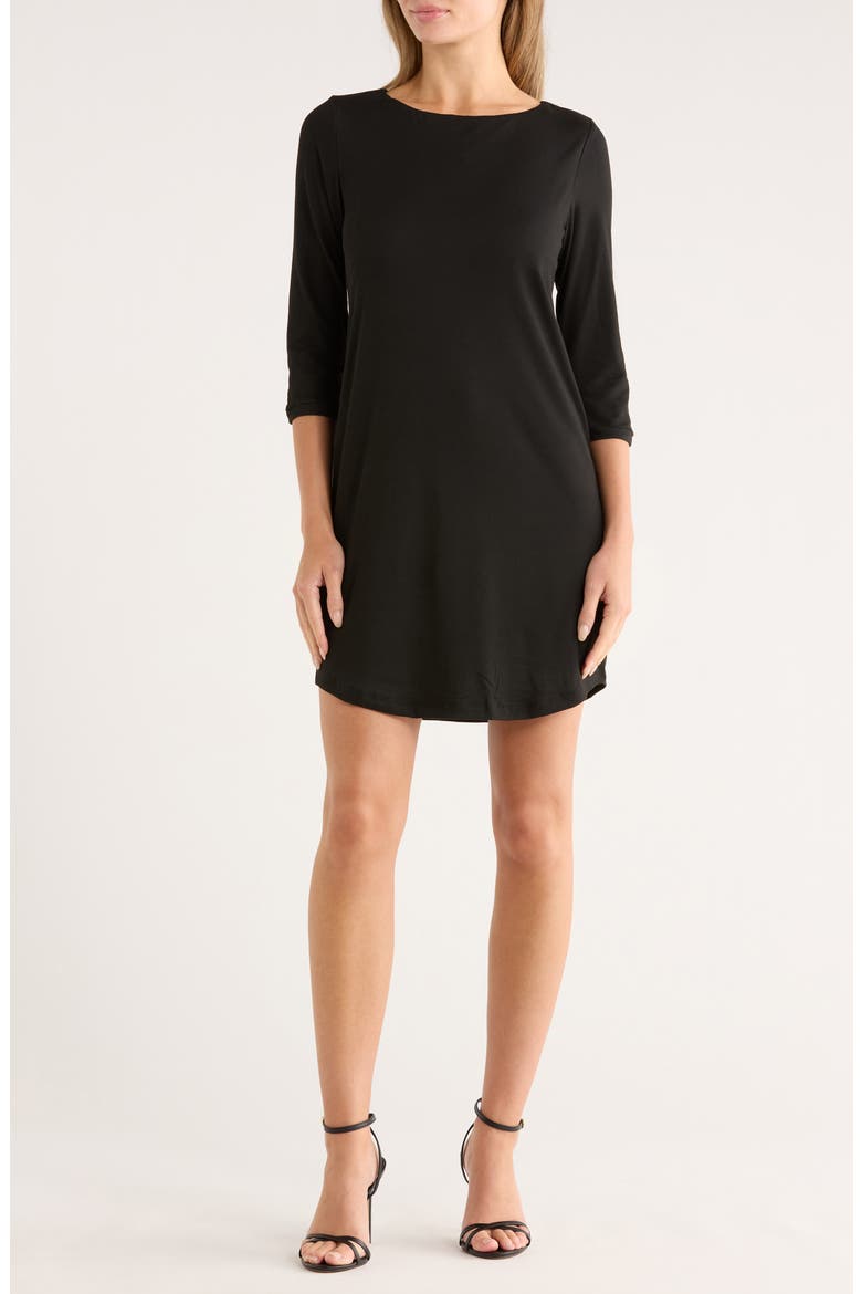 Eros Stretch Jersey Shift Dress, Main, color, BLACK