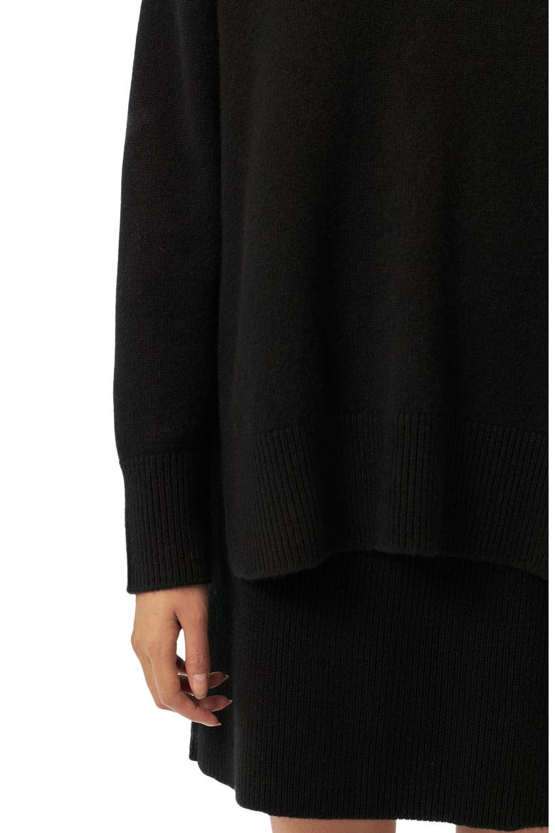 Relaxed-Fit Cashmere V-Neck Sweater, Alternate, color, black