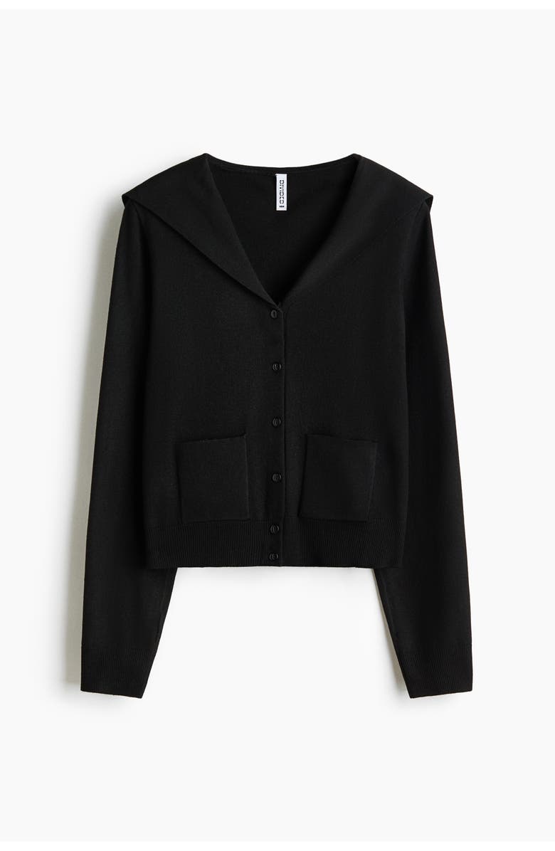 H&M Collared Cardigan, Main, color, Black