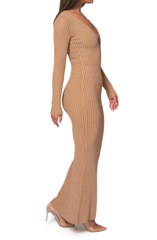 Jluxlabel Sol Long Sleeve Sweater Dress In Beige
