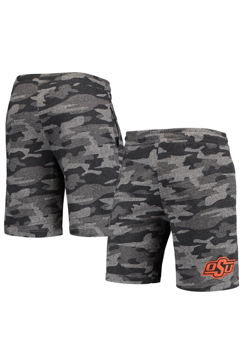 Men's Concepts Sport Charcoal/Gray Oklahoma State Cowboys Camo Backup Terry Jam Lounge Shorts, Main, color, Charcoal