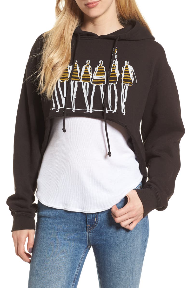 Junk Food x Donald Robertson Stripe Dresses High/Low Hoodie, Main, color, 