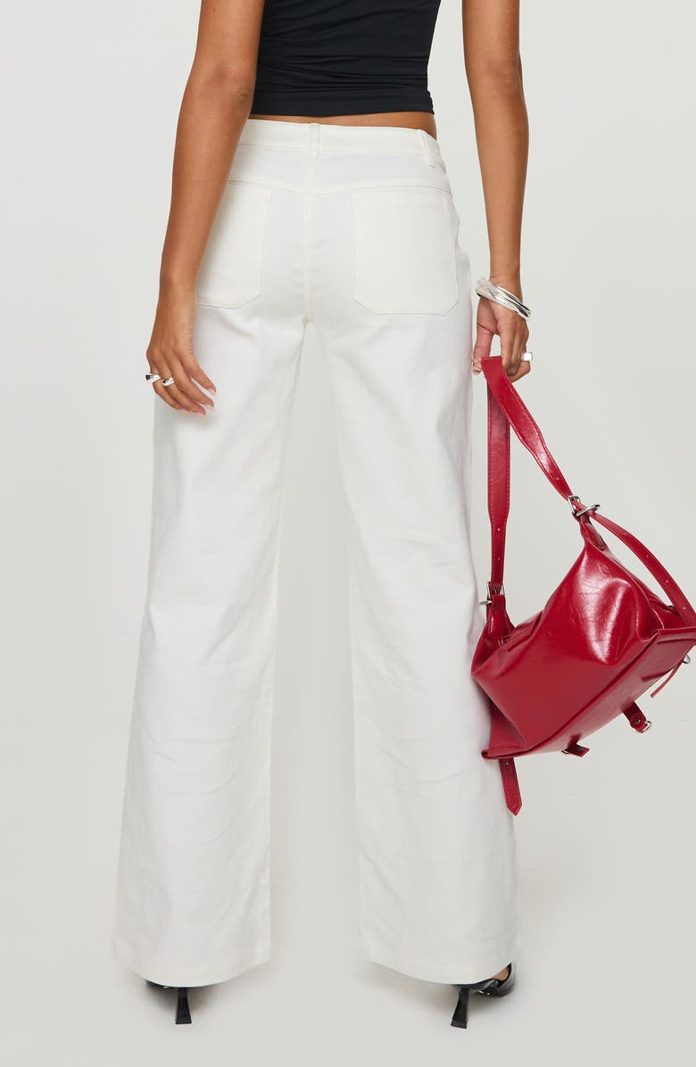 Princess Polly Benicale Low Rise Cargo Pants, Alternate, color, Cream