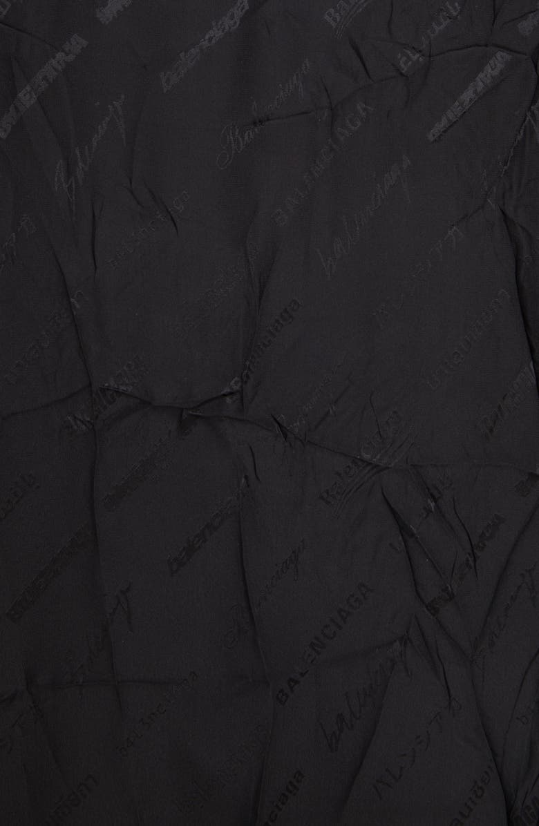 Balenciaga Minimal Logo Jacquard Silk Button-Up Shirt, Alternate, color,