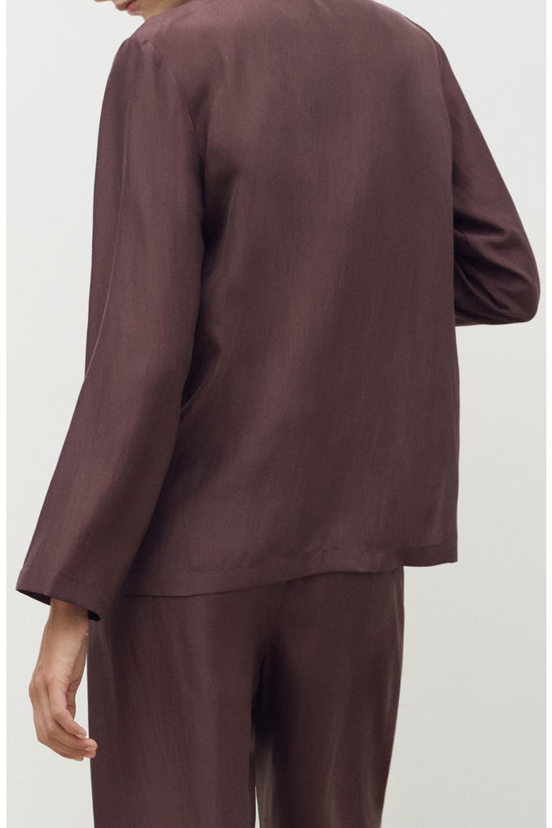 Silk Pajama Shirt, Alternate, color, BLACKBERRY