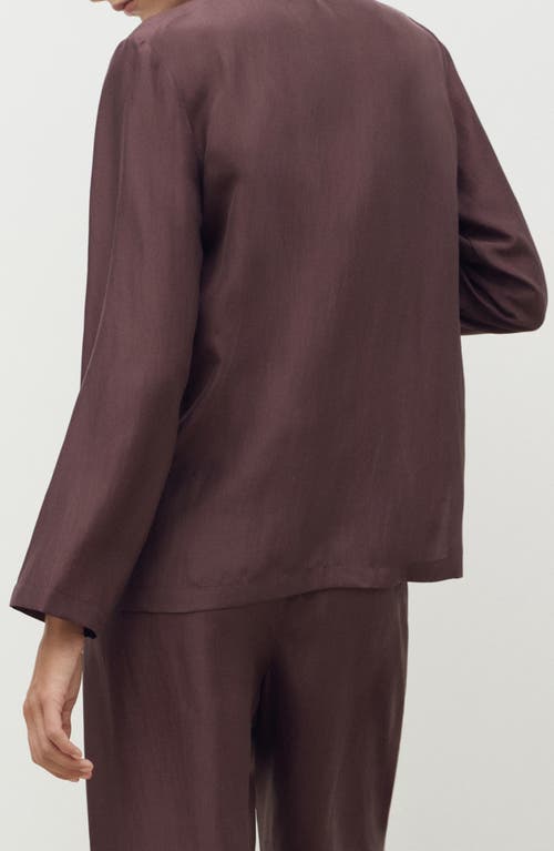 Mango Silk Pajama Shirt In Purple