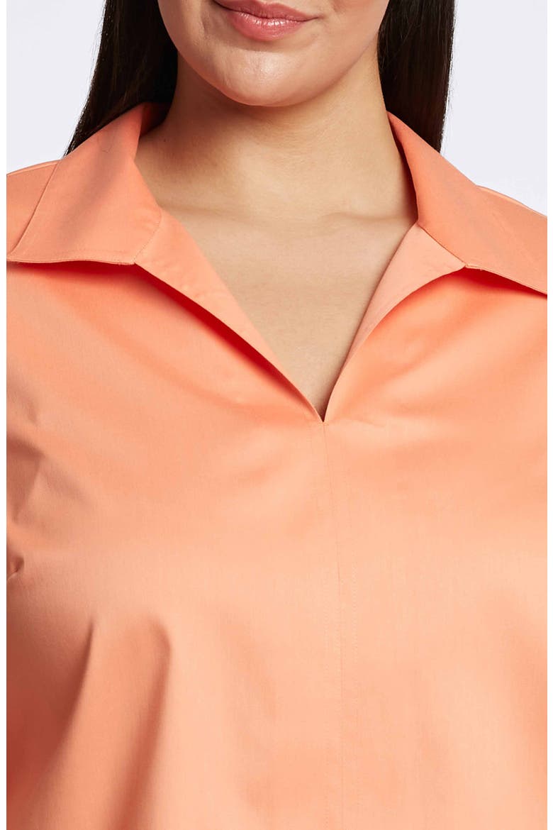 Agnes Three-Quarter Sleeve Cotton Blend Popover Top, Alternate, color, MELON