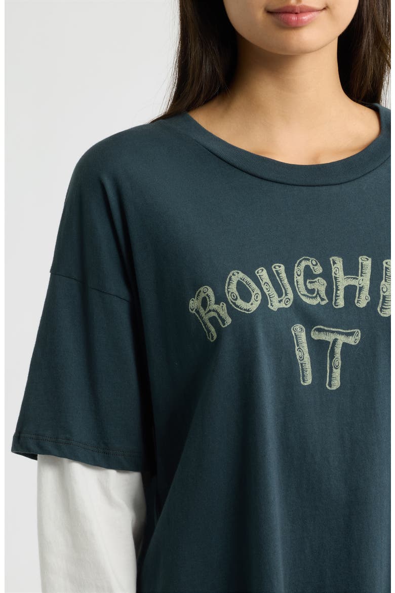 Roughin It Graphic Two-Fer Tee, Alternate, color, VINTAGE BLACK COMBO